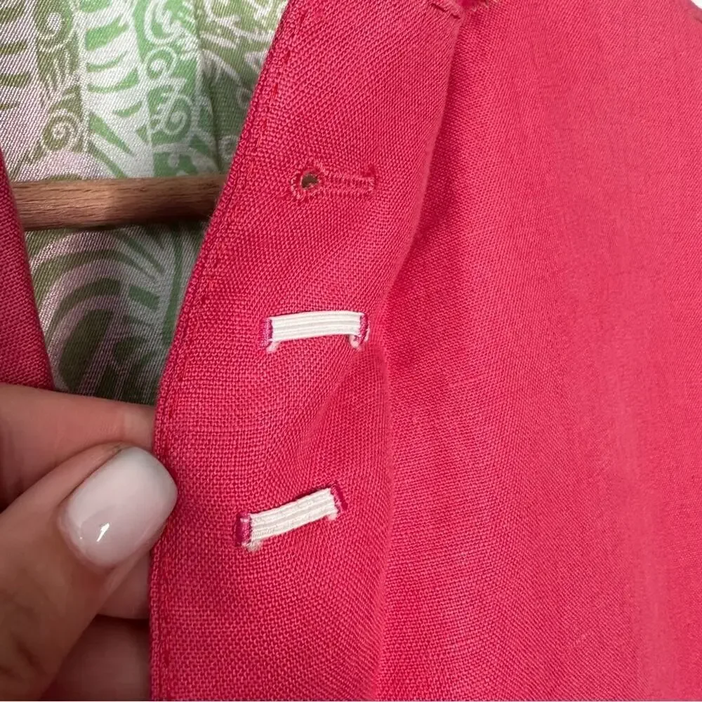 Lilly Pulitzer Men's Palm Beach Vintage Pink Linen 3 Button Down Blazer Size 40